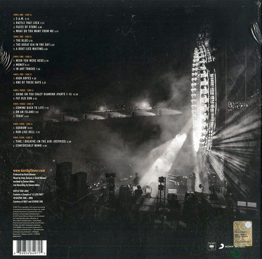 David Gilmour Live At Pompeii 4 LP Set Vinile 180 grammy Heavyweight Vinyl