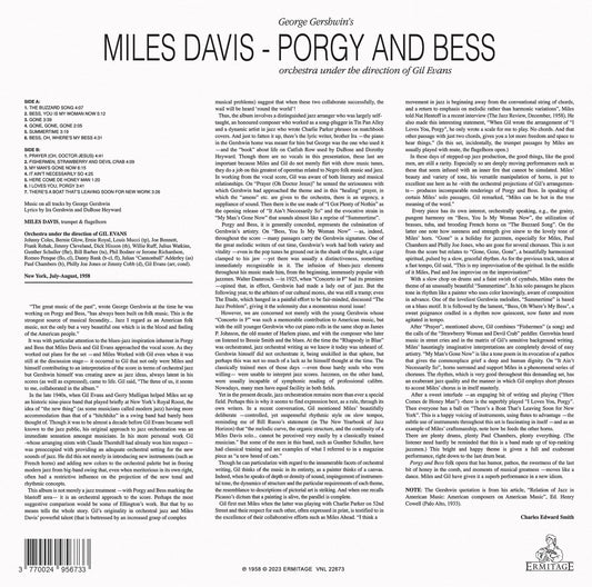 Miles Davis Porgy And Bess LP Vinile 140 Gr Special Edt. Vinyl Yellow