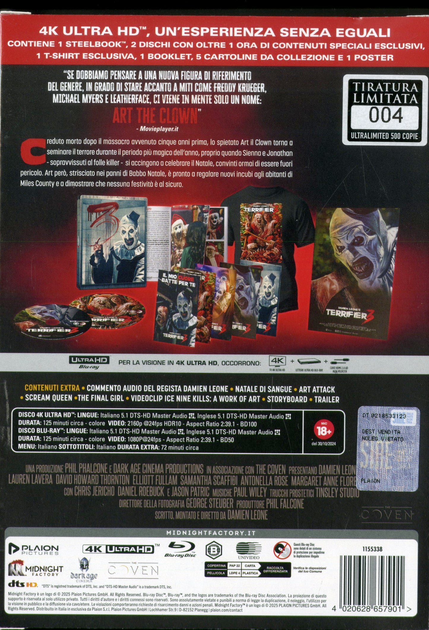 Terrifier 3 4K Ultra Hd+Blu-Ray+Booklet