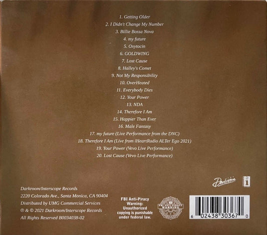 Billie Eilish Then Ever 4 Live Tracks CD