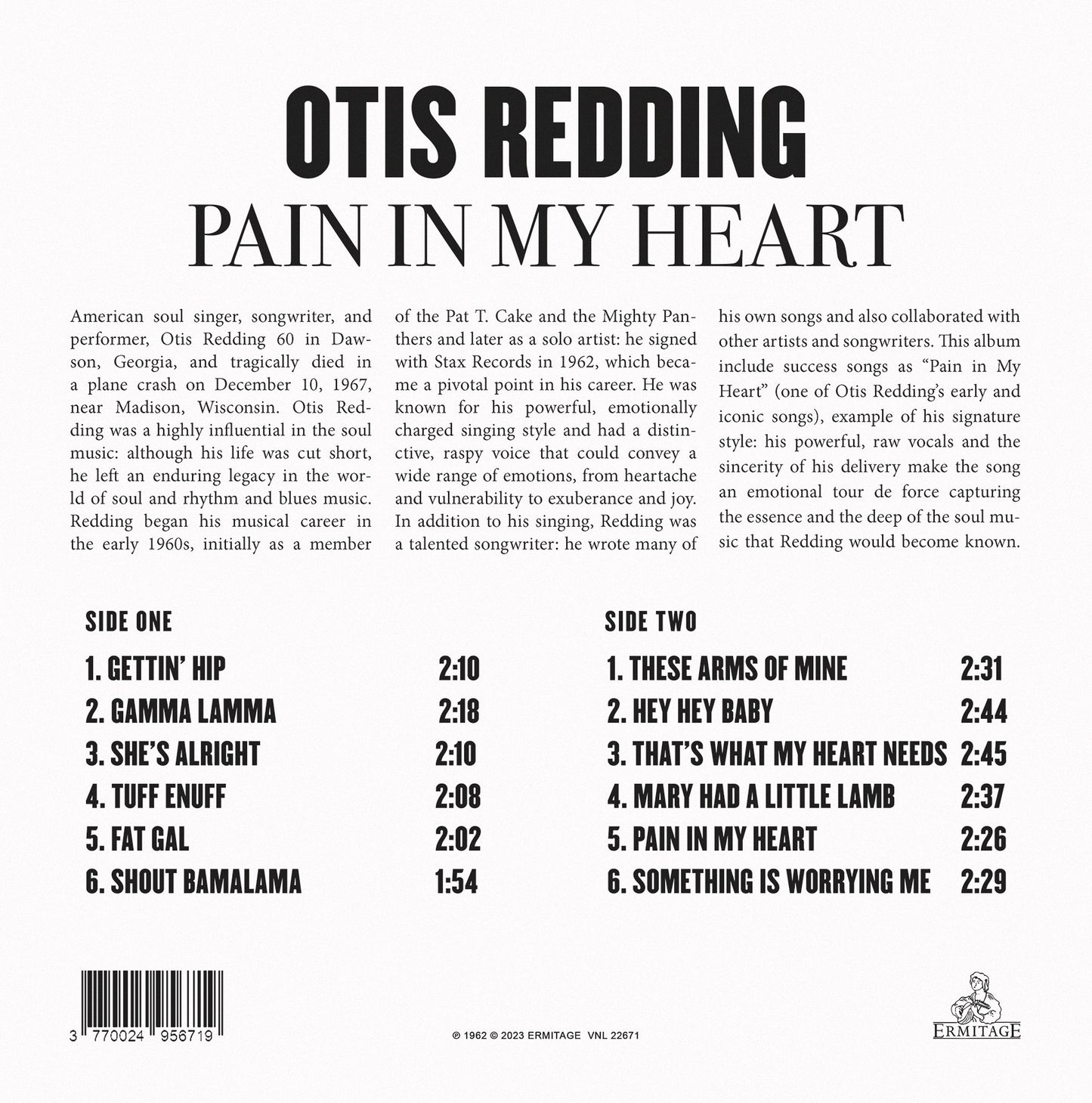 Otis Redding Otis Pain In My Heart LP Vinile Vinyl Yellow