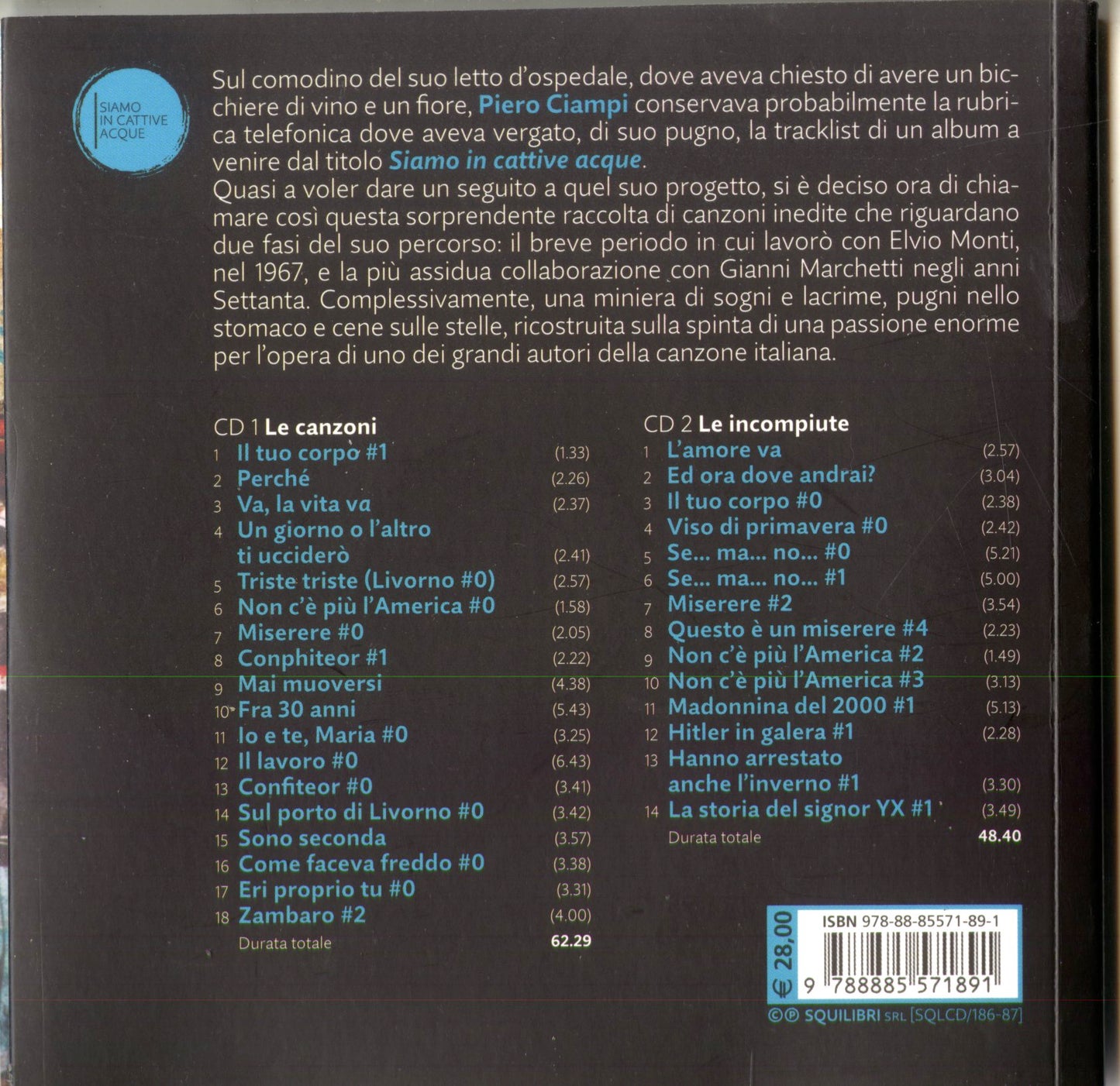 Ciampi Piero Siamo In Cattive Acque Doppio Cd