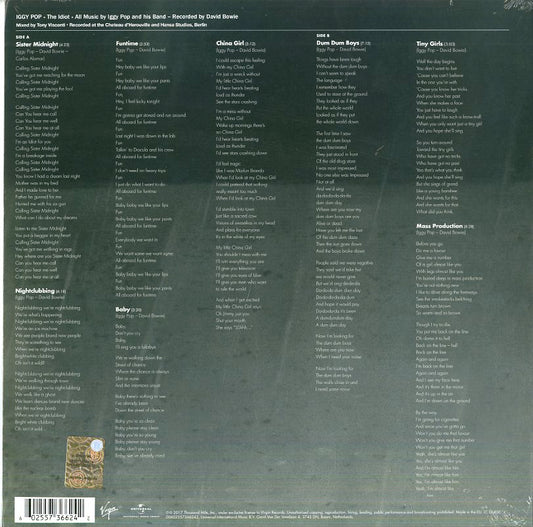 Iggy Pop The Idiot LP Vinile