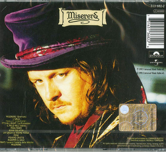Zucchero Sugar Fornaciari Miserere CD