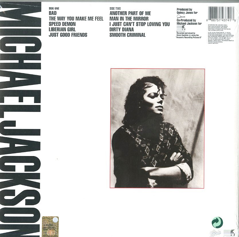 Michael Jackson Bad LP Vinile nero