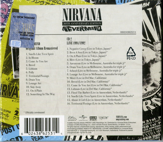 Nirvana Nevermind 2 CD Edizione 30Th Anniversary