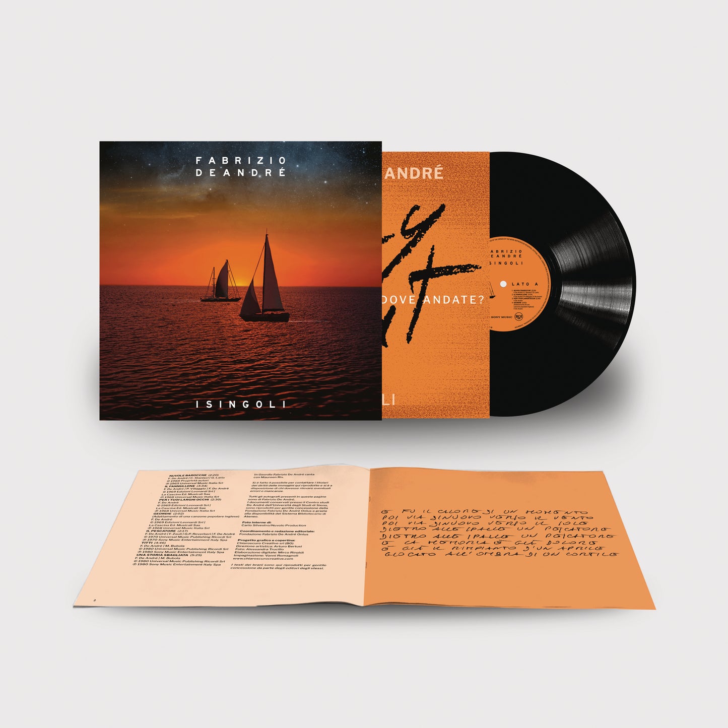 Fabrizio De Andre' I Singoli Lp Vinile Nero 180 Gr. + Nuovo Libretto Ed. Way Point