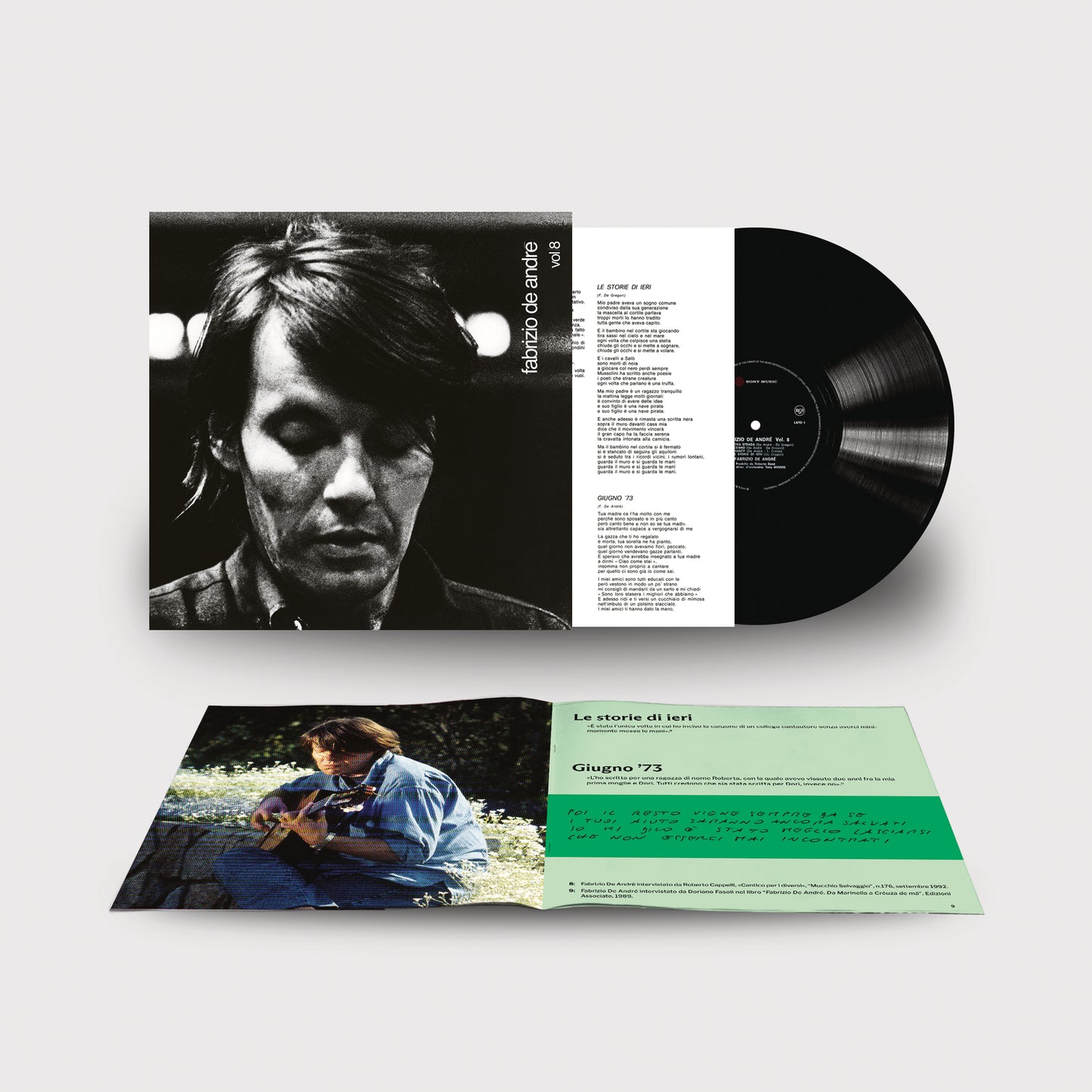 Fabrizio De Andre' Volume 8 Lp Vinile Nero 180 Gr. + Nuovo Libretto Editoriale Edizione Way Point
