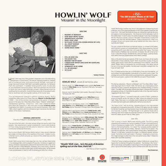 Howlin' Wolf Moanin' In The Moonlight LP Vinile Edizione Limitata Colorato Red