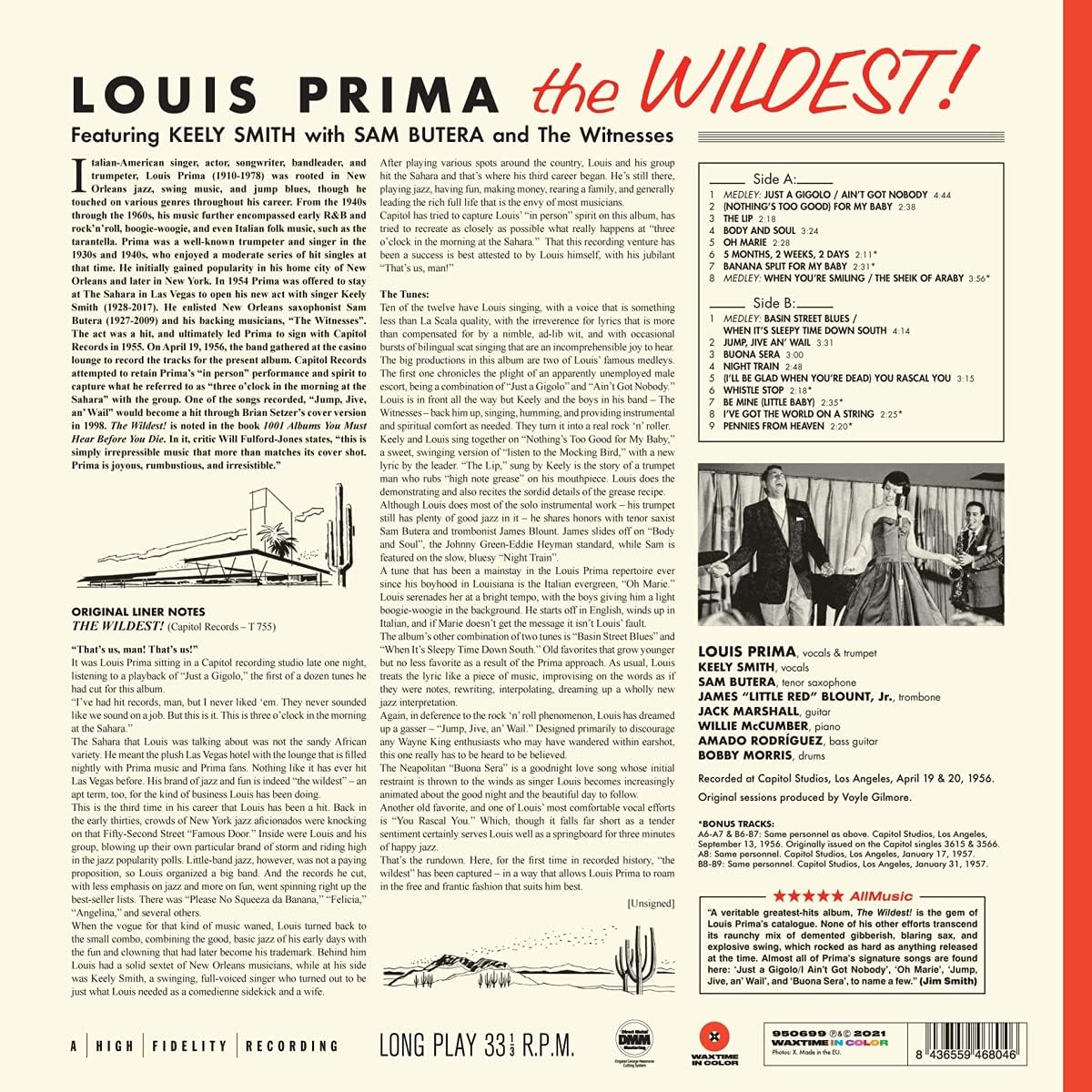 Louis Prima The Wildest! LP Vinile Edizione Limitata Colorato Red