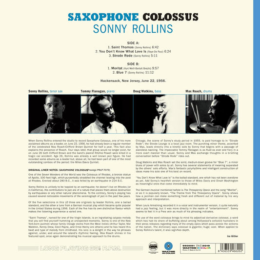Sonny Rollins Saxophone Colossus LP Vinile Edizione Limitata Colorato Blue