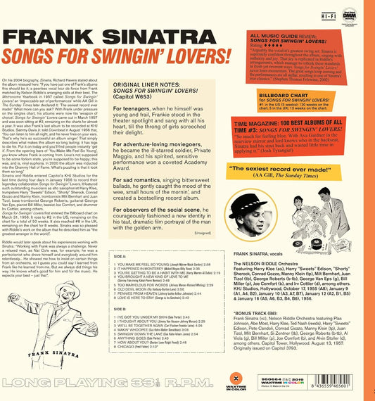Frank Sinatra Songs For Swingin' Lovers! LP Vinile Edizione Limitata Colorato Orange
