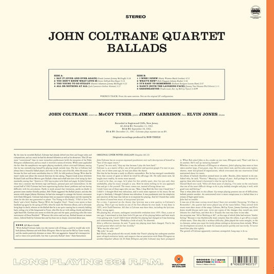 John Coltrane Ballads LP Vinile Edizione Limitata Colorato Orange