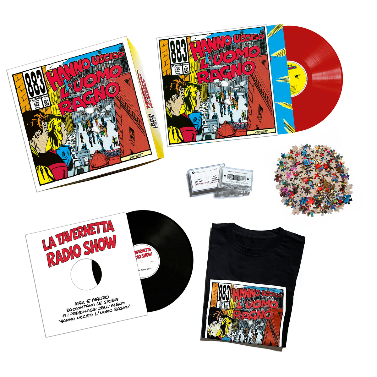 883 – Hanno ucciso l’uomo ragno | Box Deluxe 2LP + MC, Puzzle e T-shirt | Pre-order 6 novembre 2026