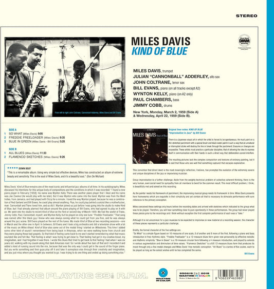 Miles Davis Kind Of Blue LP Vinile Edizione Limitata Colorato Blue