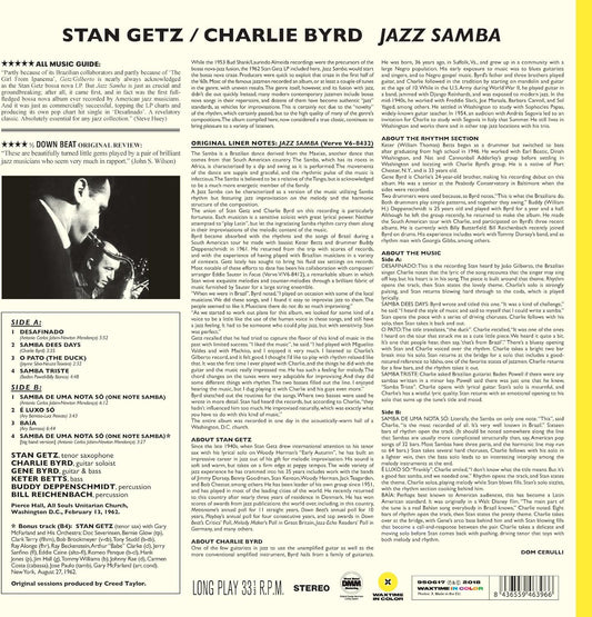 Stan Getz / Charlie Byrd Jazz Samba LP Vinile Edizione Limitata Colorato Yellow