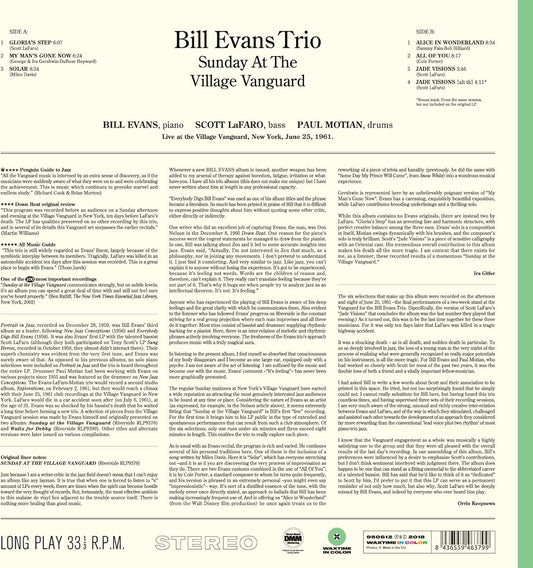 Bill Evans Sunday At The Village Vanguard LP Vinile Edizione Limitata Colorata Green