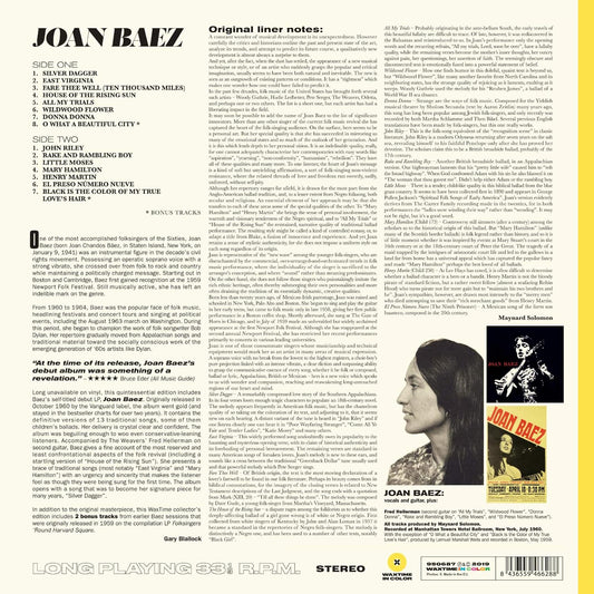 Joan Baez Debut Album LP Vinile Edizione Limitata Colorato Yellow