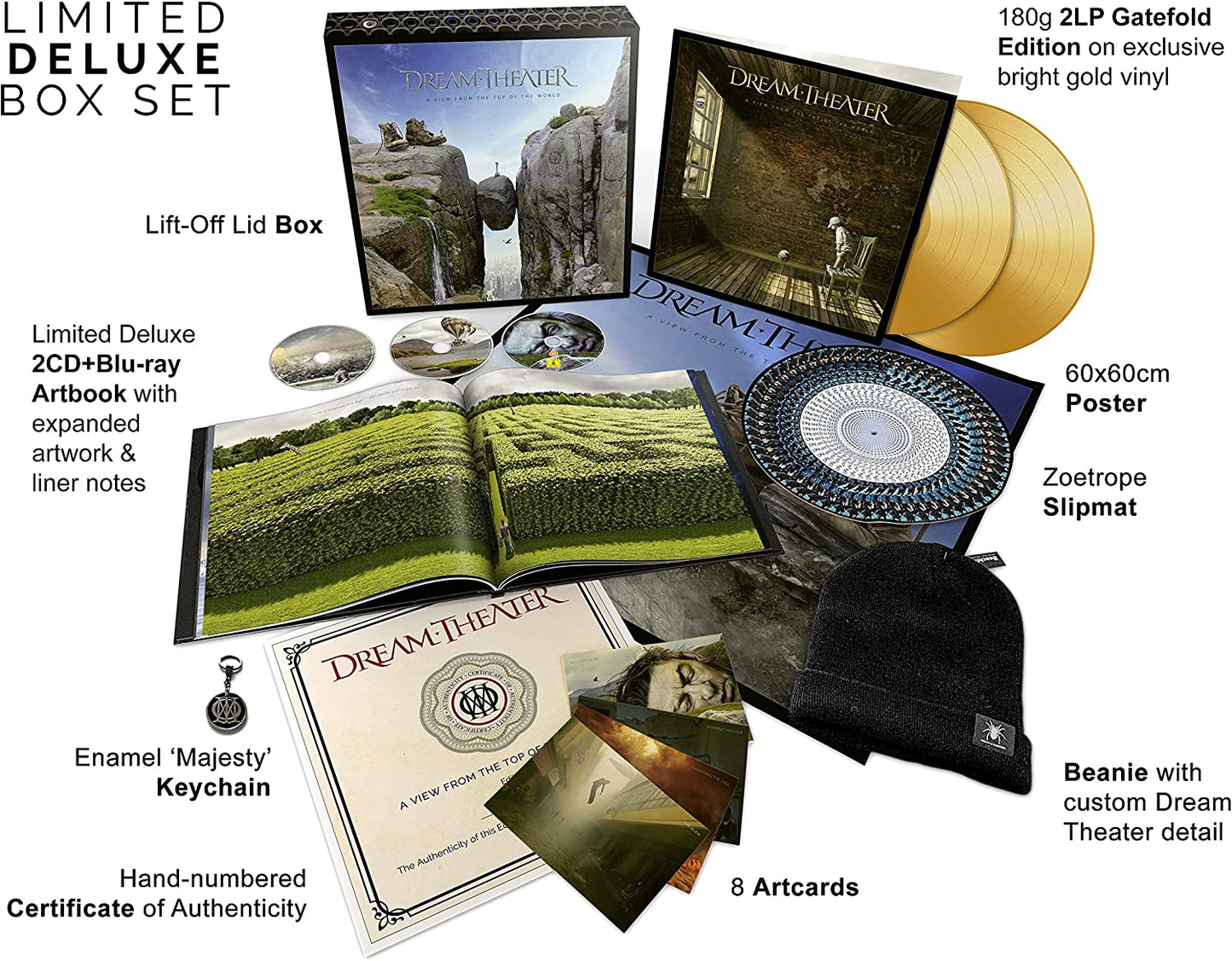 DREAM THEATER - A VIEW FROM THE TOP OF THE WORLD - LIMITED DELUXE BOX SET - 2 CD - 2 VINILI - BLU-RAY