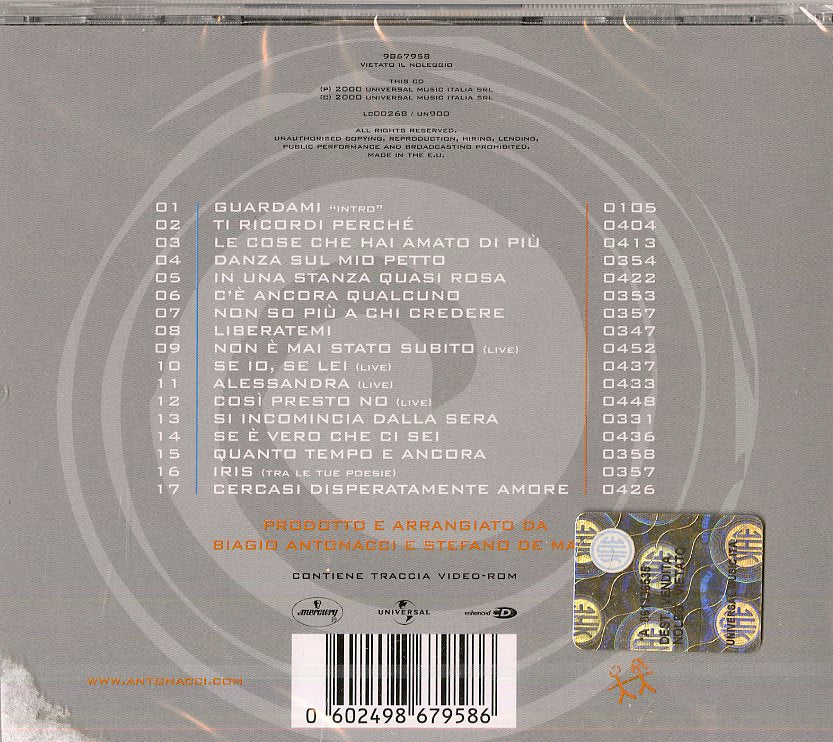 Biagio Antonacci Tra Le Mie Canzoni CD