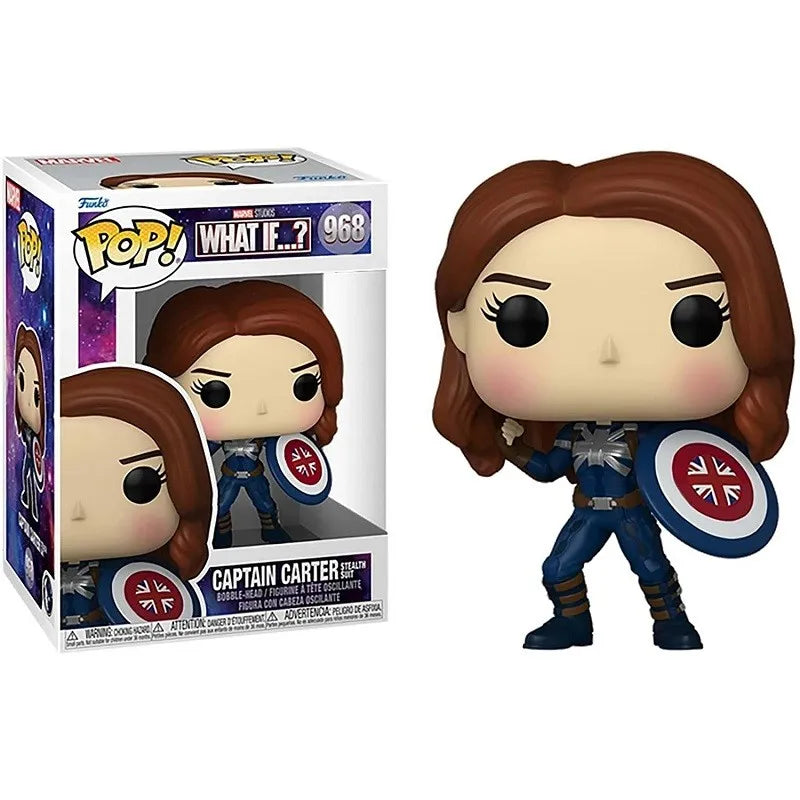 Funko Pop Captain Carter Stealth Suit What If...? Marvel Studios Testa Oscillante Vinyl Figure