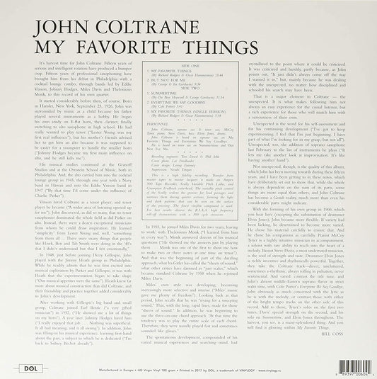 John Coltrane My Favorite Things Vinile Blu LP