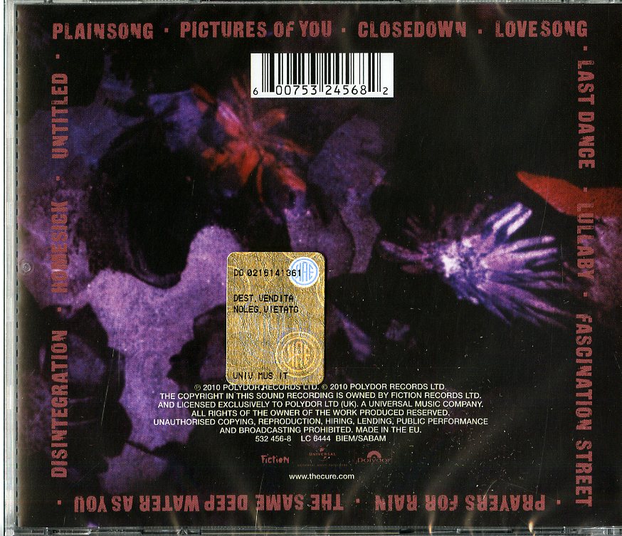 The Cure Disintegration Cd