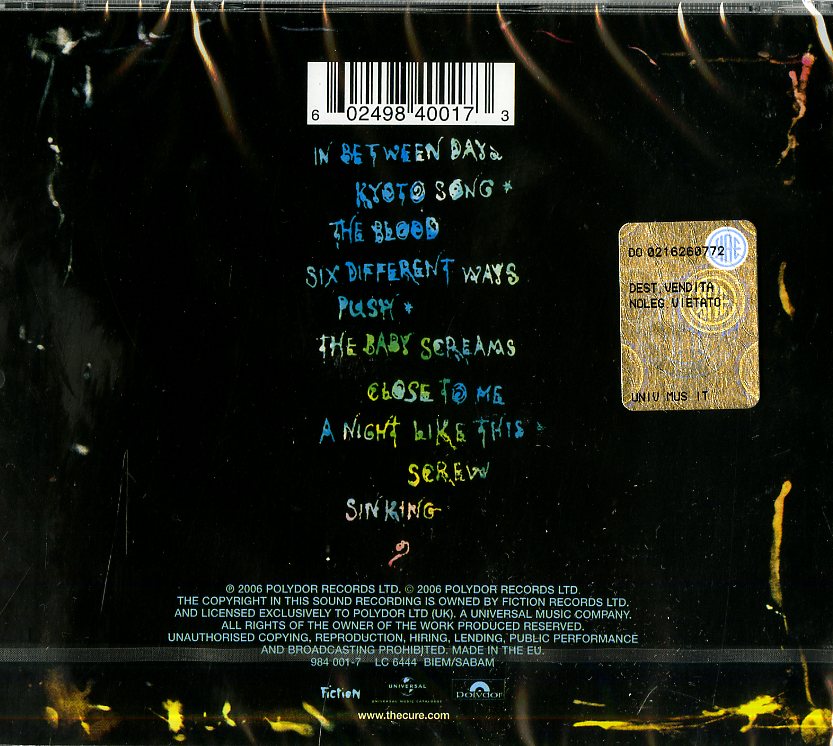 Cure The Head On The Door Cd