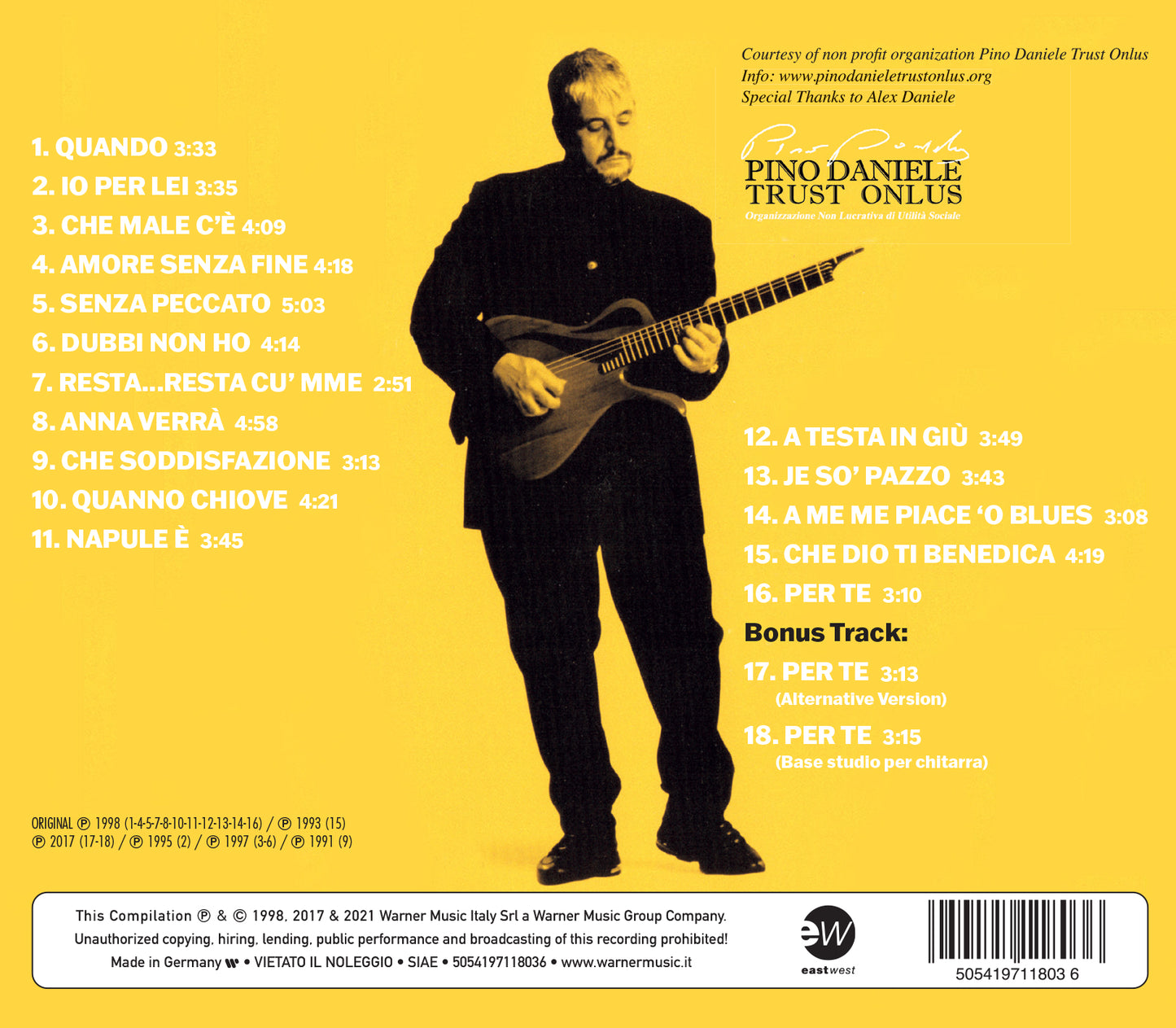 Pino Daniele The Best Of Pino Daniele Yes I Know My Way CD