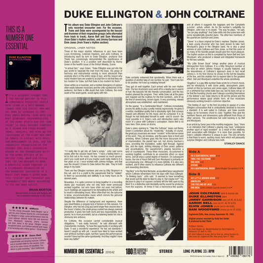 Duke Ellington & John Coltrane Omonimo + 2 Bonus Tracks Vinile Nero 180Gr. LP Limitato