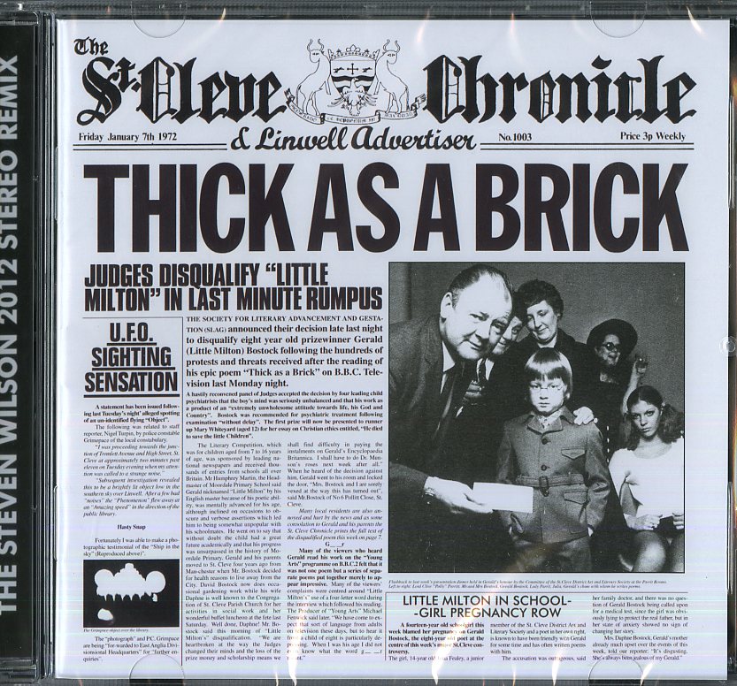 Jethro Tull Thick As A Brick Sreven Wilson Mix Cd