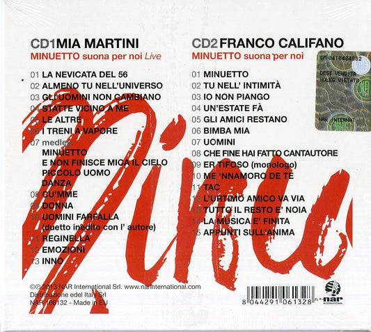 Mia Martini Franco Califano Minuetto Suona Per Noi I successi Di Mia Martini e Franco Califano Doppio Cd