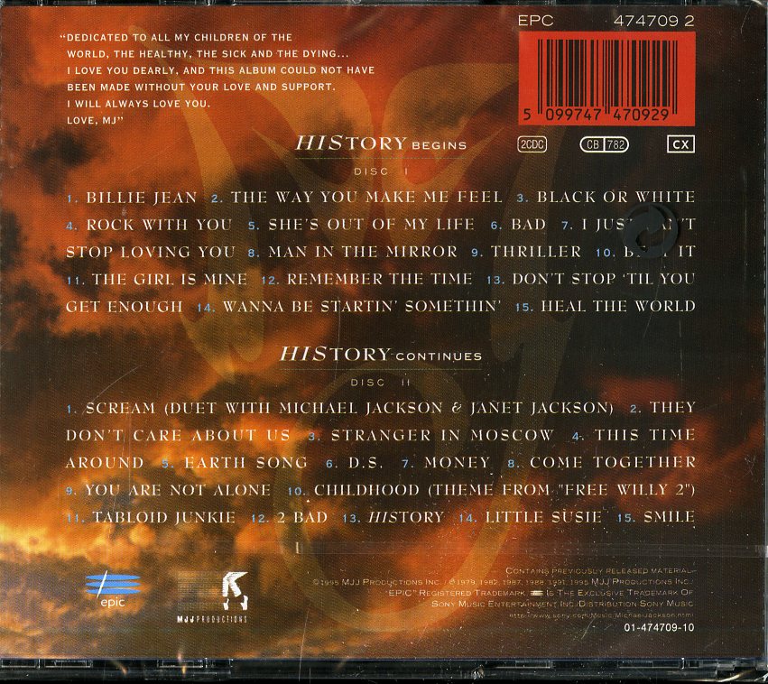Michael Jackson HIStory Past, Present & Future, Book I 2 CD