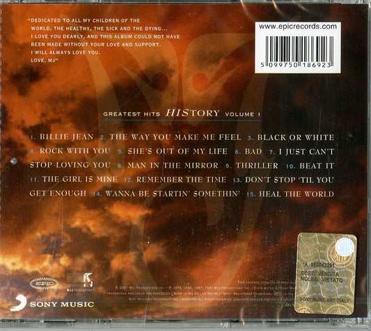 Michael Jackson Greatest Hits History Vol.1 CD
