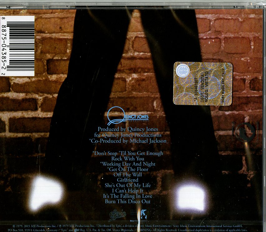 Michael Jackson Off The Wall CD