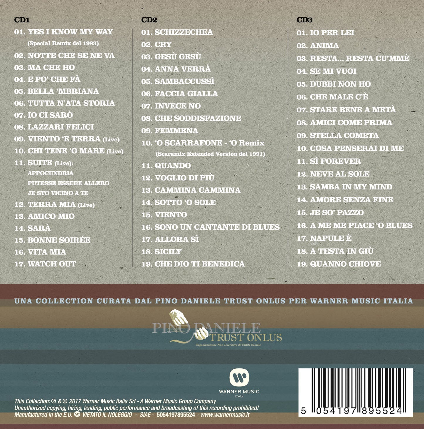 Pino Daniele Quando Collezione Box 3 CD Remastered Edition