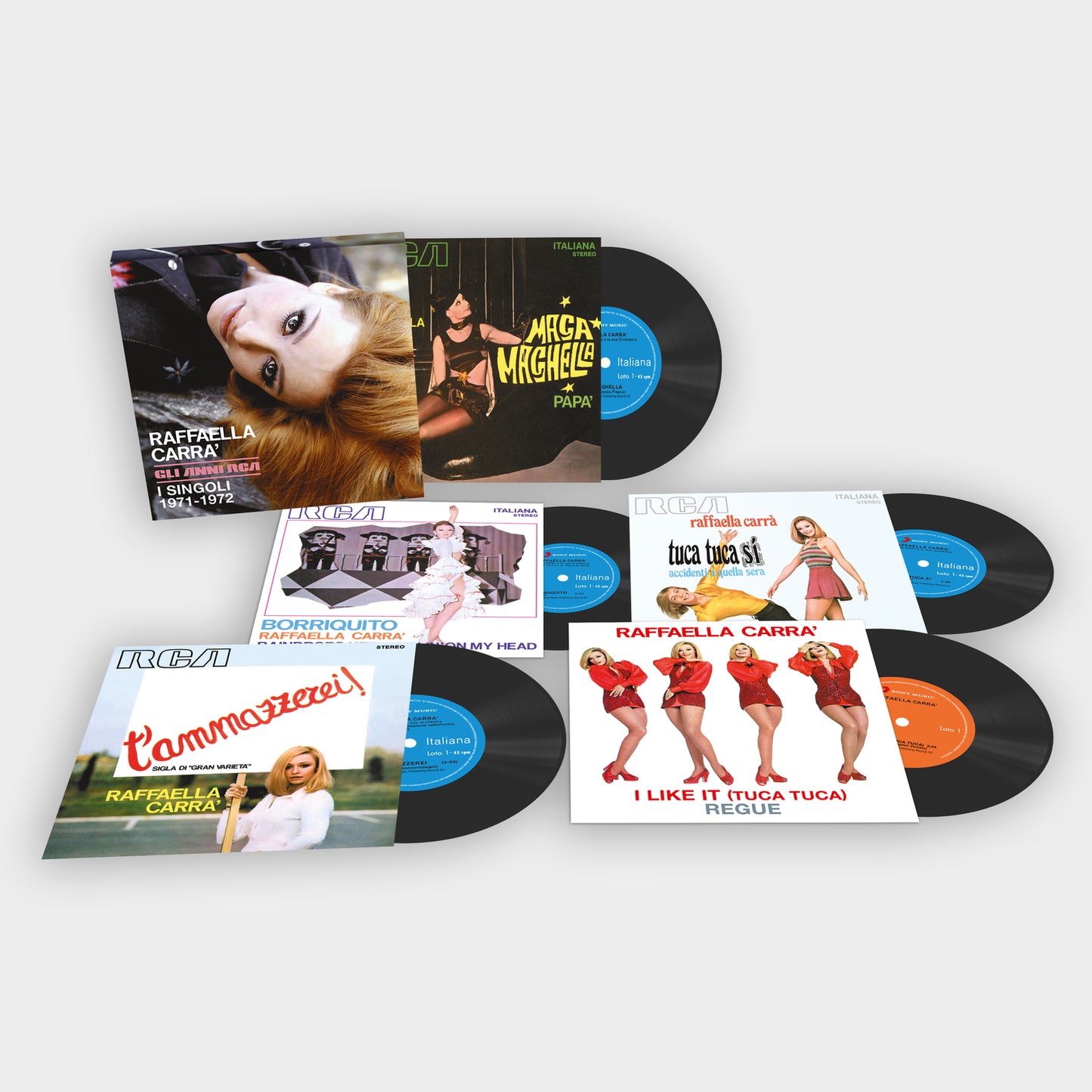 Raffaella Carra' Gli Anni Rca Di Raffaella I Singoli 1971-1972 Box 5 45 Giri Vinile