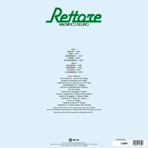 Rettore Magnifico Delirio 45Th Anniversario Vinile Splatter Oro Argento LP Limitato Numerato