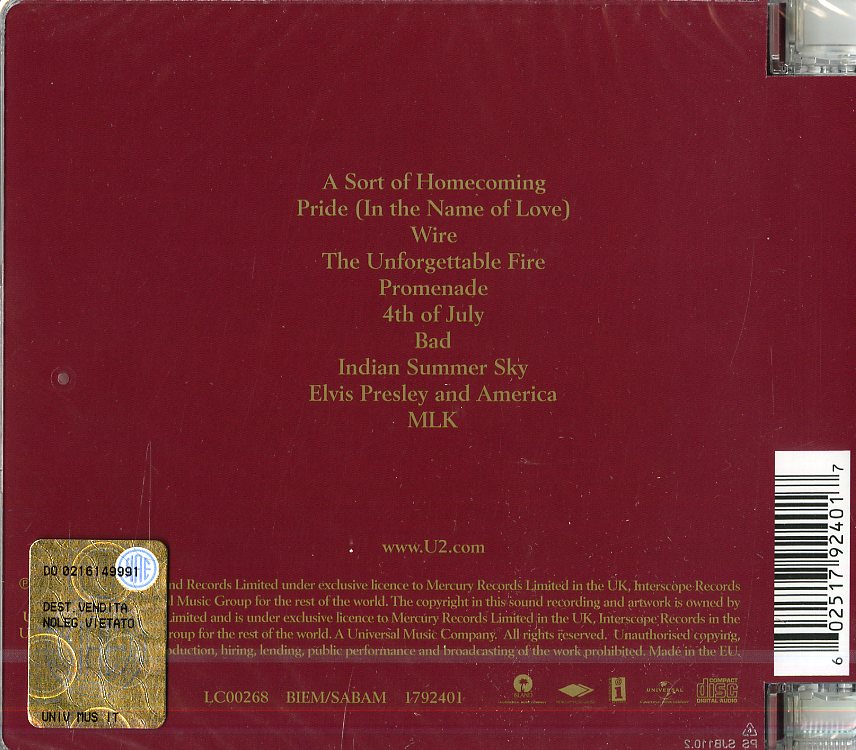 U2 – The Unforgettable Fire | CD Remastered Edition | Offerta