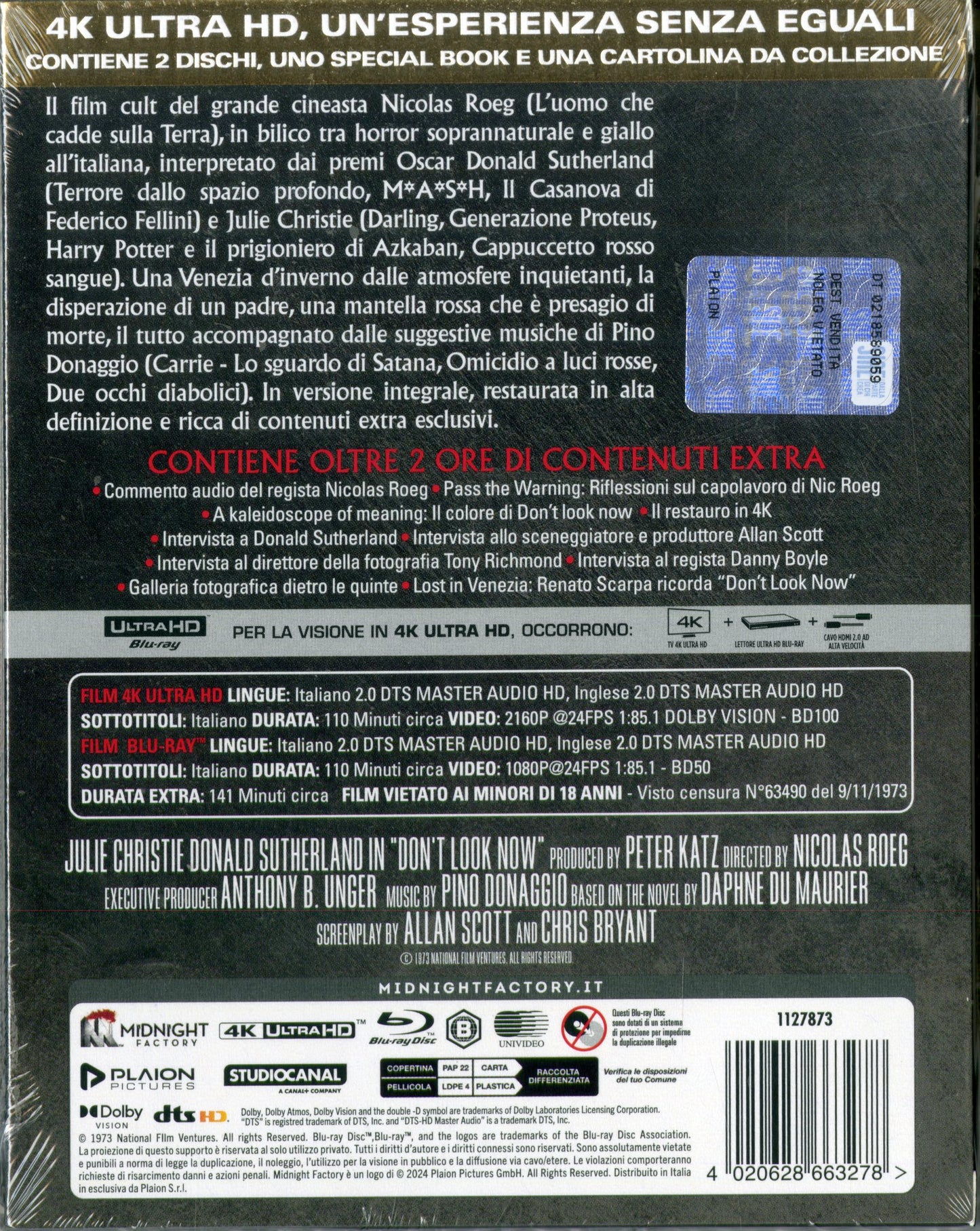 A Venezia...Un Dicembre Rosso Shocking Blu-Ray 4K Ultra Hd + Blu-ray