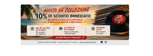 Promozione agosto Symphony Shop – 10% di sconto su tutto il catalogo vinili e CD