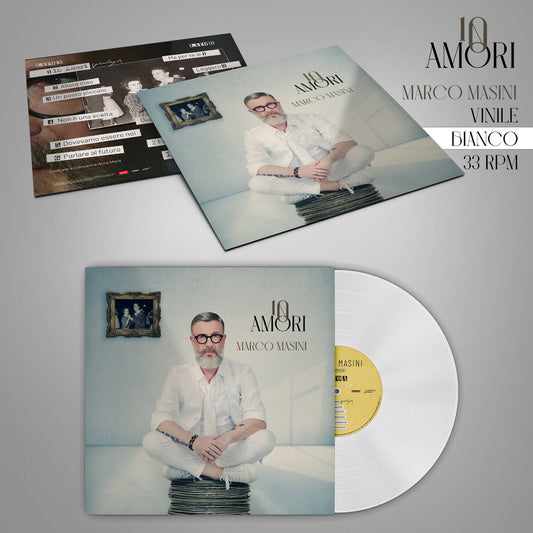 Marco Masini 10 Amori LP Vinile Edizione Limitata Numerata Colorata Bianca