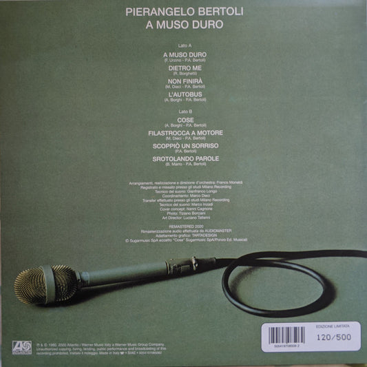 Pierangelo Bertoli  A Muso Duro LP Vinile Remastered Limited Edition  Numerato di 500 copie  RSD 2020