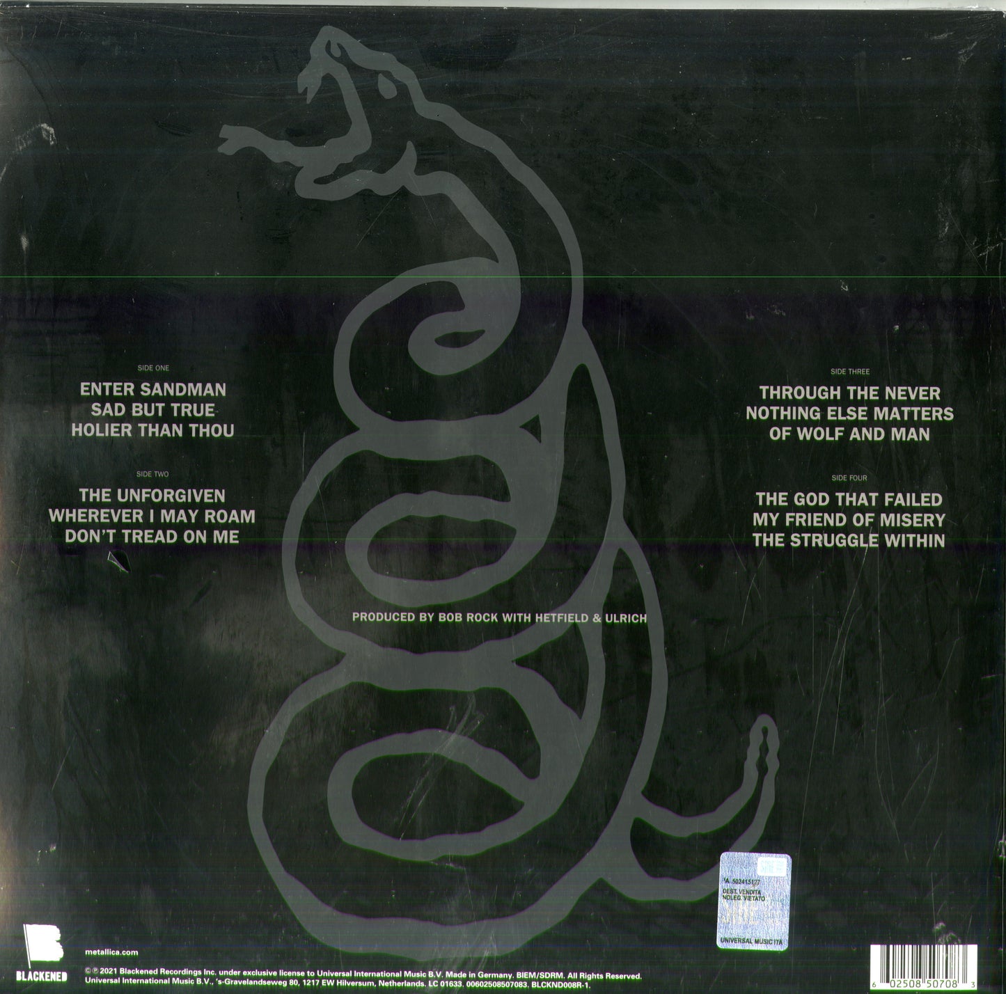 Metallica Black Album 2 LP Vinile 180gr. Remastered