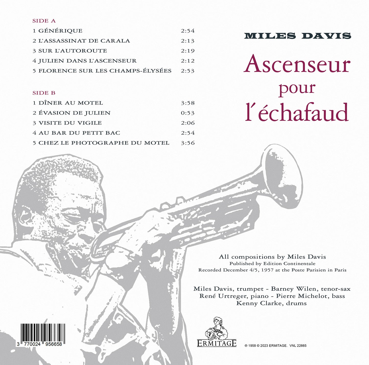 Miles Davis Ascenseur Pour L'Echafaud  LP Vinile   Special Edt. Vinyl Yellow