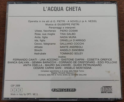 Giuseppe Pietri  Augusto Novelli Angelo Nessi L'Acqua Cheta Operetta 2 CD