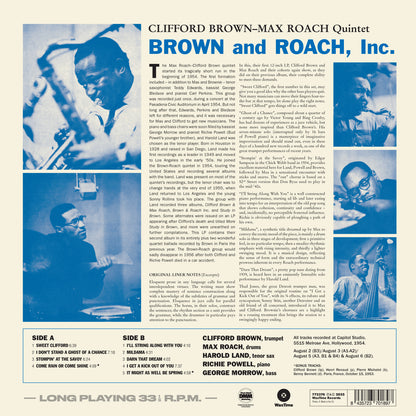 Clifford Brown & Max Roach – Brown And Roach Inc. LP Vinile 180gr. limited
