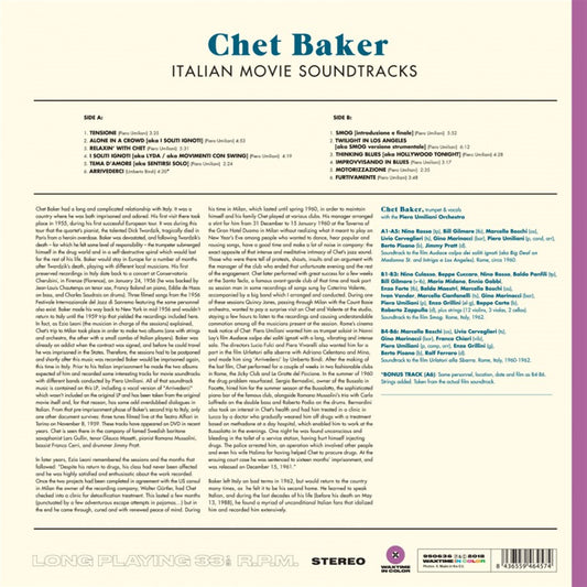 Chet Baker Italian Movie Soundtracks LP Vinile Edizione Limitata Colorato Purple