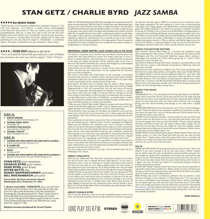 Stan Getz / Charlie Byrd  Jazz Samba  LP Vinile Edizione Limitata Colorato Yellow