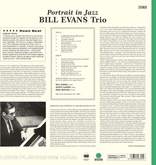 Bill Evans Portrait In Jazz  LP Vinile Edizione Limitata Colorata Green